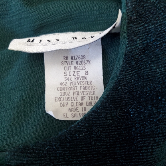 Vtg green patchwork rayon long sleeve maxi dress 8 - Picture 9 of 10